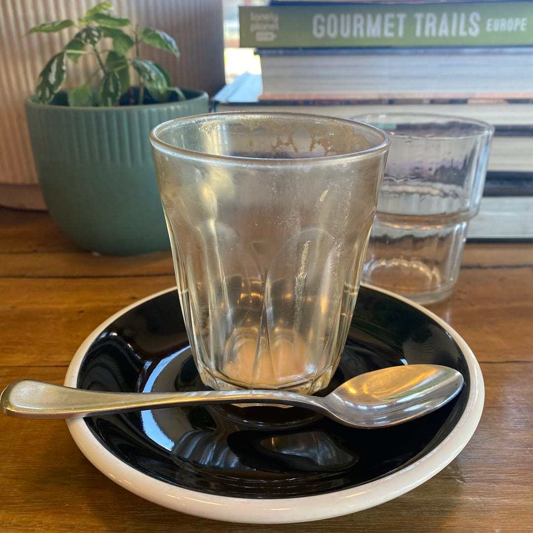 spent coffee cup at darling st coffee