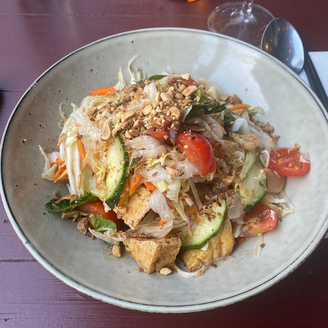 tofu and papaya salad at uniq 821 on smith street collingwood