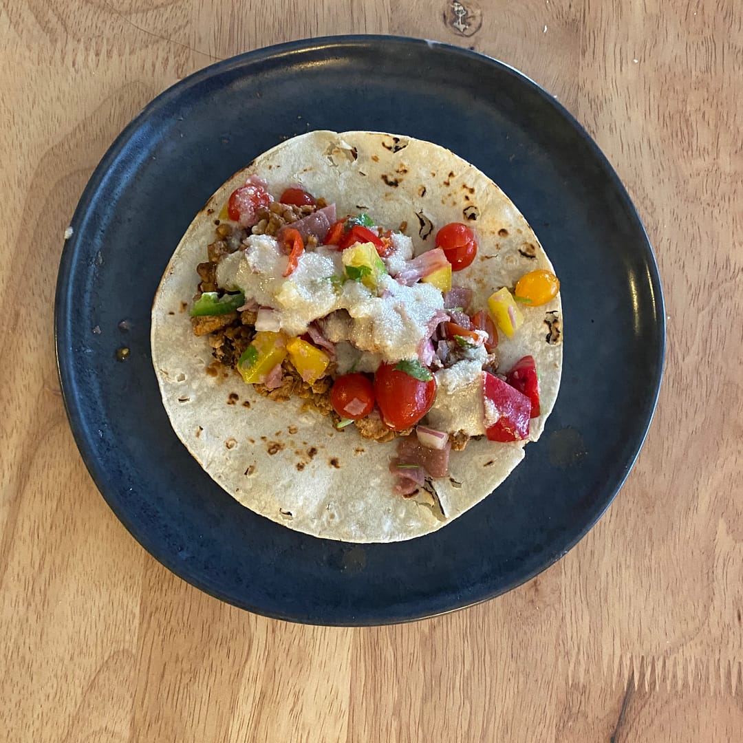 walnut and tofu tacos pret