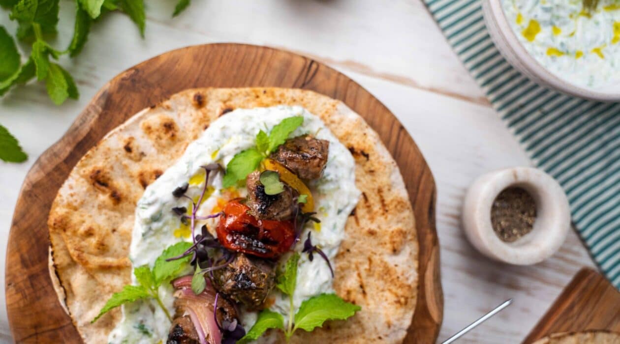 evolution of fast food - lamb souvlaki