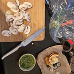 cutting up the ingredients