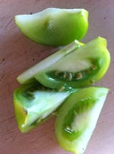 yellow tomatoes cut up