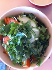 salad bowl with coriander and mint