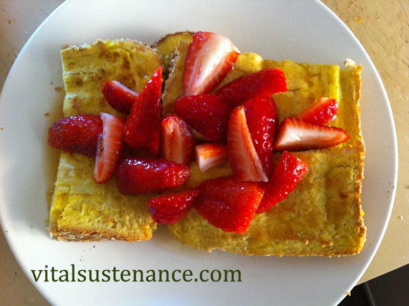french toast with strawberries on top