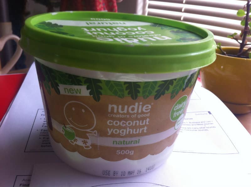 bucket of coconut yoghurt